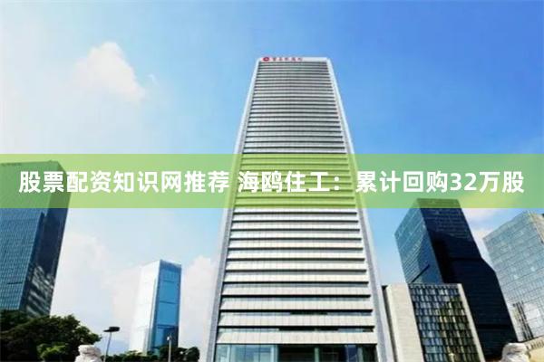 股票配资知识网推荐 海鸥住工：累计回购32万股